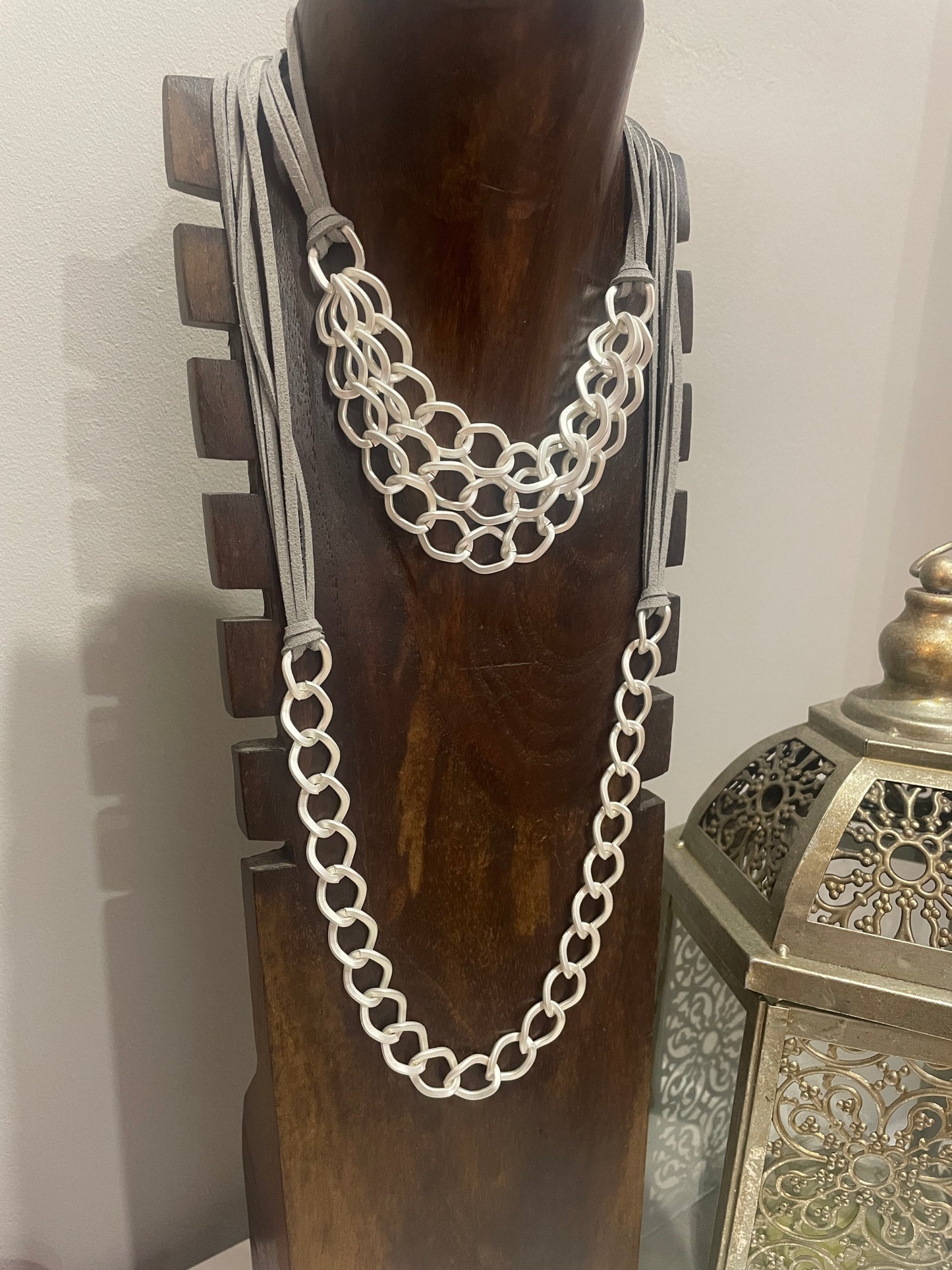 Collar Burkina Corto Plateado