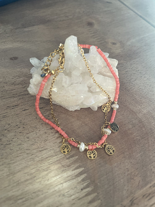 Pulsera Zahara coral